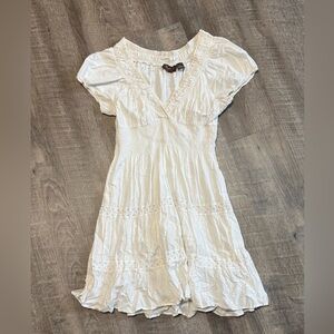Cream Short Sleeve Dress